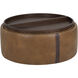 Borelli 17.25 inch Tobacco Tan / Autumn Chestnut Wheeled Storage Ottoman, Wheeled